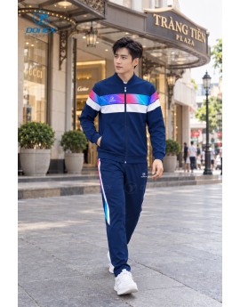 Bộ nỉ thể thao nam MDB-274-12-01 Navy phối trắng